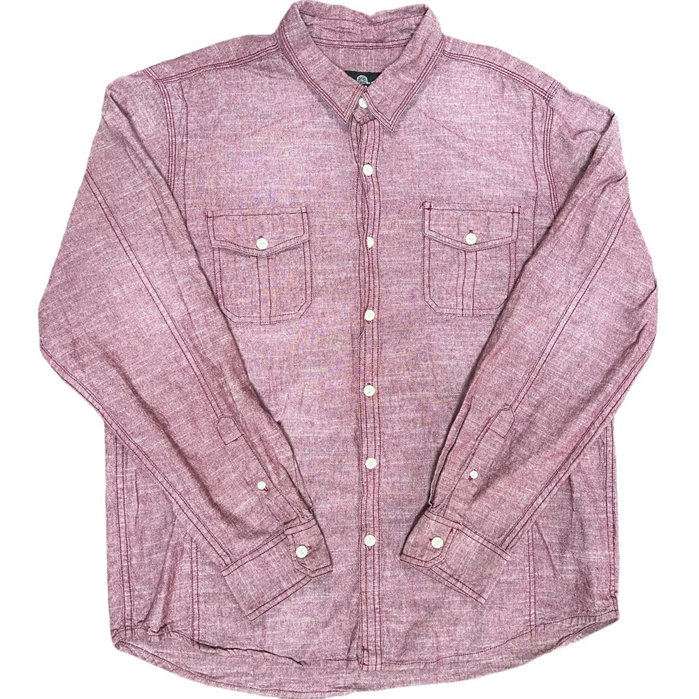 Seven 7 Mens Shirt Long Sleeve Button Down Red Size XL